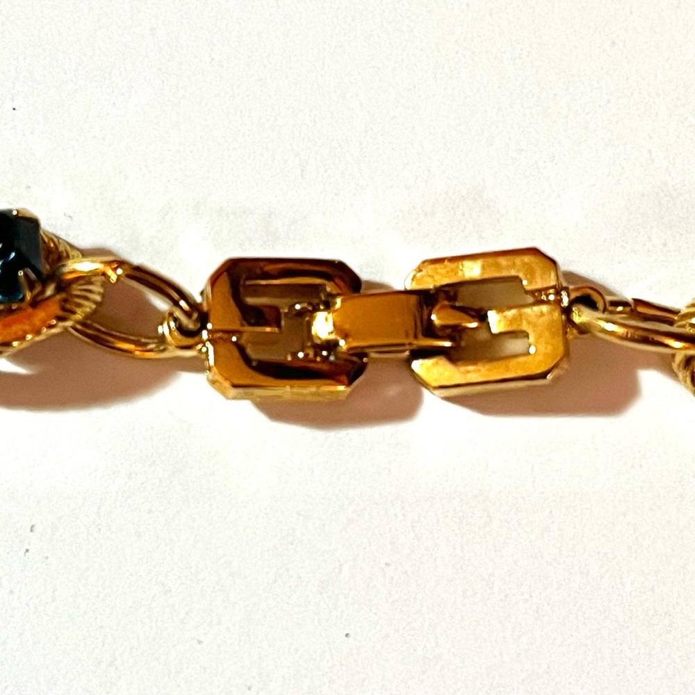 Givenchy Vintage Sapphire Crystal Rope Chain Link Necklace - Picture 14 of 15